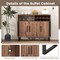 Brown Home 2 Tier Wine Bar Cabinet with 3 Doors and Adjustable Shelves Ideal for Home or Bar